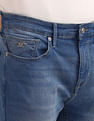 Flying Machine Slash Slim Tapered Fit Blue Jeans