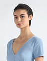 Calvin Klein Crinkle Short Sleeve Maxi Dress