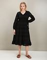 U.S. Polo Assn. Women V-Neck Schiffli Midi Dress