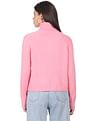 Calvin Klein Jeans Women Pink Turtle Neck Embroidered Monogram Sweater