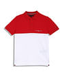 Tommy Hilfiger Boys Red Colour Blocked Polo Shirt