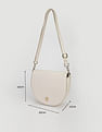 Tommy Hilfiger Solid Beige PU Sling Bags