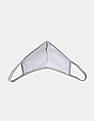 U.S. Polo Assn. Unisex Adults Grey Triple Layer Washable Anti Bacterial Striped Face Masks - Pack Of 3