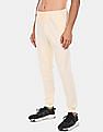 Flying Machine Men Cream Drawstring Waist Cotton Joggers