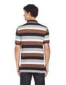 AD by Arvind Cotton Horizontal Stripe Polo Shirt