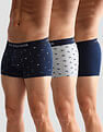 USPA Innerwear Anti Microbial Printed OET14 Trunks - Pack Of 3