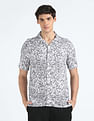 Flying Machine Floral Print Cuban Collar Shirt