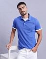 Tommy Hilfiger Mens Blue Solid Polo Shirt