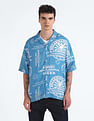 Flying Machine Graphic Print Oversized Shirt