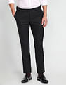 Arrow Check Pattern Weave Wool Blend Trousers