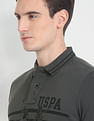 U.S. Polo Assn. Denim Co. Typographic Print Pique Polo Shirt