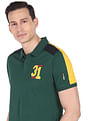 AD by Arvind Contrast Sleeve Sporty Polo Shirt