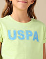 U.S. Polo Assn. Kids Girls Flock Print Relaxed Fit T-Shirt