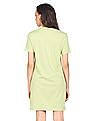 Calvin Klein Women Light Green Colour Block Logo T-Shirt Dress