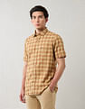 Arrow Sport Grid Tattersall Checked Pure Cotton Shirt