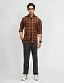 Arrow Sport Solid Dobby Slim Fit Trousers