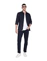 Tommy Hilfiger Men Navy Paisley Print Corduroy Cotton Casual Shirt