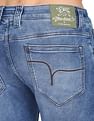 Flying Machine Mid Rise Lightly Distressed Stone Wash Jeans