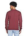 Aeropostale Men Burgundy Round Neck Graphic Print Sweatshirt