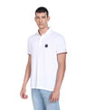 Tommy Hilfiger Men White Essential Logo Badge Regular Fit Cotton Polo Shirt