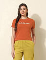 U.S. Polo Assn. Women Regular Fit Brand Printed T-Shirt