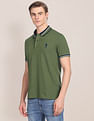 U.S. Polo Assn. Striped Collar Slim Fit Polo Shirt