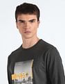 Flying Machine Crew Neck Graphic Print Sweatshirt