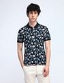 Flying Machine Floral Printed Cotton Polo Shirt