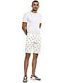U.S. Polo Assn. Men White Mid Rise Logo Print Shorts