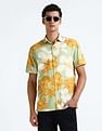 Flying Machine Spread Collar Floral Print Shirt