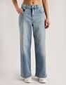 Calvin Klein Jeans Light-Wash Mid Rise Wide Leg Jeans