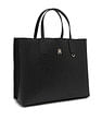 Tommy Hilfiger Logo Black Pu Handbags