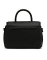 Tommy Hilfiger Solid Black Pu Handbags