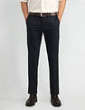 Arrow Solid Dobby Slim Fit Trousers
