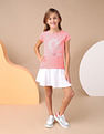 U.S. Polo Assn. Kids Girls Foil Print Regular Fit T-Shirt
