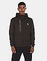 U.S. Polo Assn. Zip Up Hooded Brand Print Sweatshirt