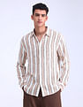 Flying Machine Regular Vertical Striped Dobby Shirt