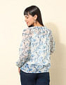 U.S. Polo Assn. Women Chiffon Sheer Floral Printed Top