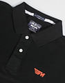 Flying Machine Solid Cotton Polo Shirt