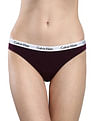 Calvin Klein Underwear Women Assorted Contrast Waistband Low Rise Bikini Panties - Pack Of 3