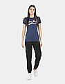 Aeropostale Women Black Mid Rise Brand Printed Joggers