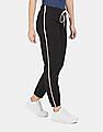 Aeropostale Women Black Mid Rise Brand Printed Joggers