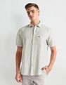 Arrow Sports Vertical Stripe Linen Shirt