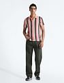Flying Machine Vertical Stripe Cotton Polo Shirt