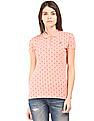 U.S. Polo Assn. Women Regular Fit Printed Polo Shirt