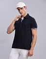 Tommy Hilfiger Mens Blue Solid Polo Shirt