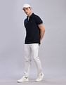 Tommy Hilfiger Mens Blue Solid Polo Shirt