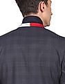 Tommy Hilfiger Men Navy Tailored Regular Fit Check Formal Blazer