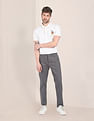 U.S. Polo Assn. Flat Front Patterned Weave Casual Trousers