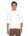U.S. Polo Assn. Men White Long Sleeves Solid Polo Shirt